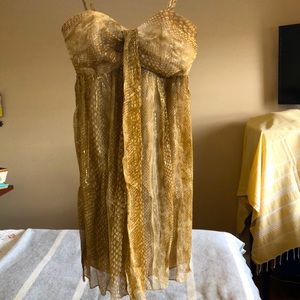 Express gold party dress